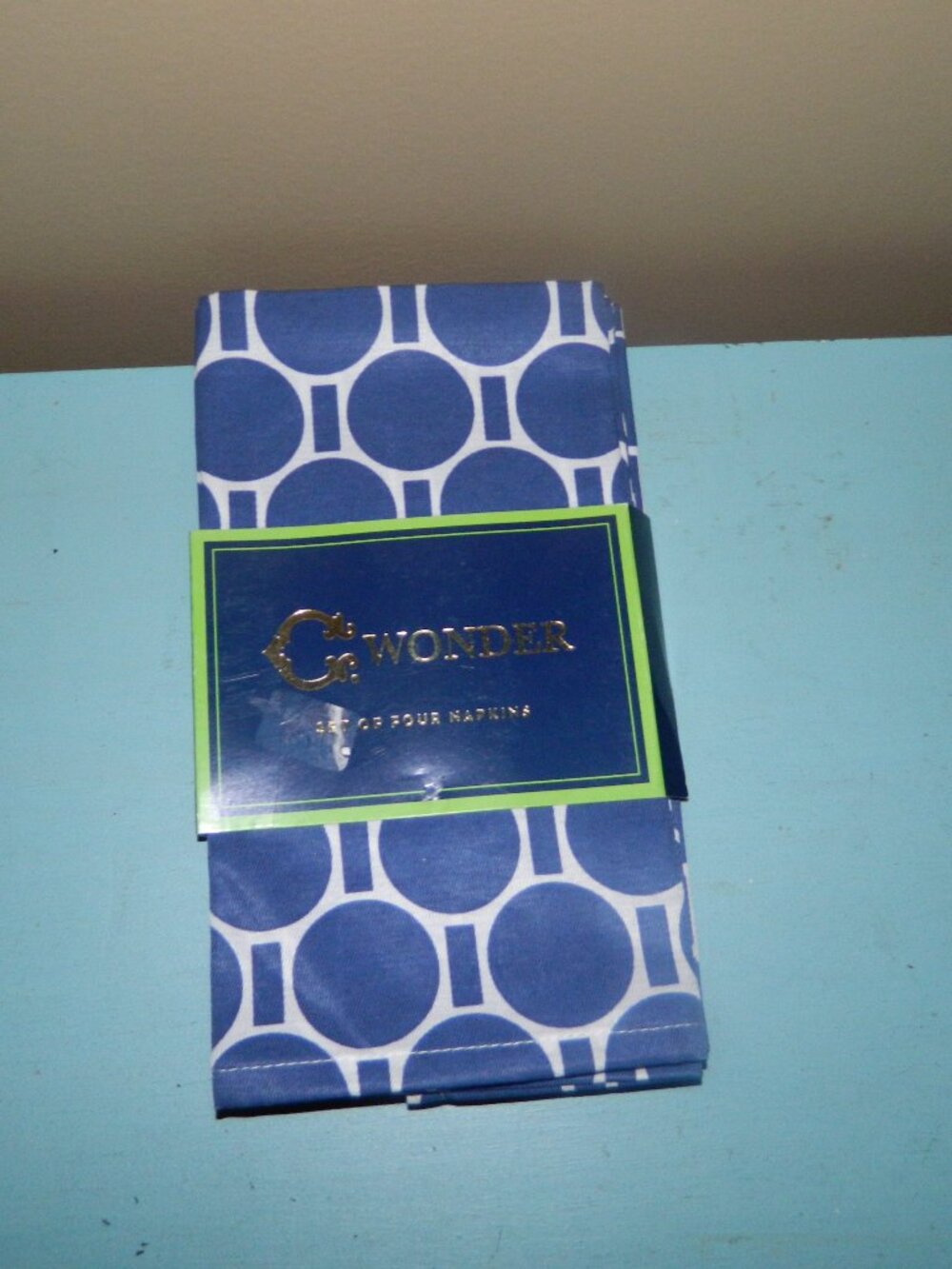 C Wonder Boardwalk Dot Navy 19" x 19" Cloth Napkins set/4